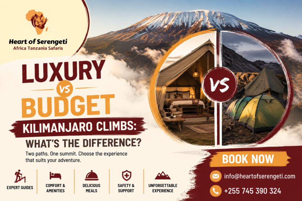 Luxury vs Budget Kilimanjaro Climbs: What’s the Difference?